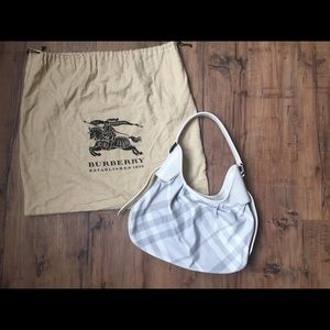 Burberry light blue nova check hobo bag